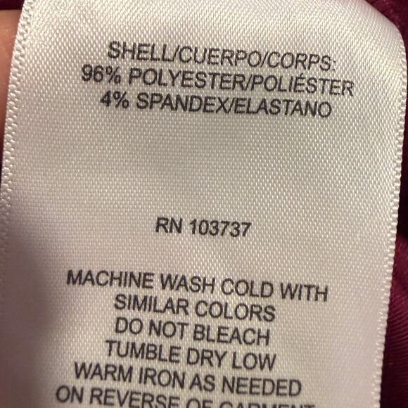 Donna Morgan Mulberry Wrap Midi Dress Burgundy 10 Elegant Flutter Sleeve Holiday - Picture 8 of 9